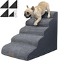 Necrely 5-Step Dog Stairs for 23-Inch High Beds & 20–30 Inch Couches, Non-Slip Pet Steps for Small, Large Dogs & Cats, Grey