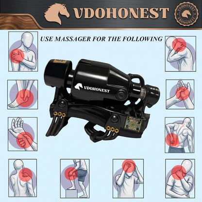 VDOHONEST Powerful Double-Speed Floating Action Full Body Massager, Corded Electric Handheld Percussion Massager, Black