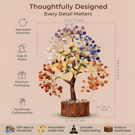 KARMAPLEDGE 7 Chakra Crystal Tree of Life