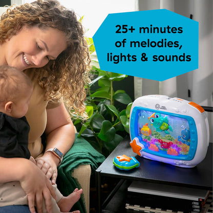 Baby Einstein Sea Dreams Soother Musical Crib Toy & Sound Machine, 25-Minute Light Effects, Remote Control, Newborn & Up, Neutral