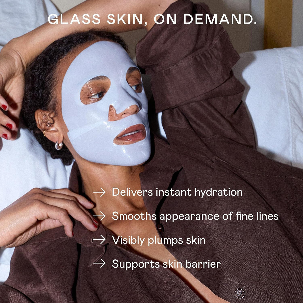 NuFACE IonPlex Hydra-Gel Power Mask - Hydrating Korean Face Mask, 2-Piece Cooling Skincare Sheets + Allantoin & Glycerin for Dewy, Glass Skin - Plumps & Smooths Fine Lines - Vegan K-Beauty, 5 Count