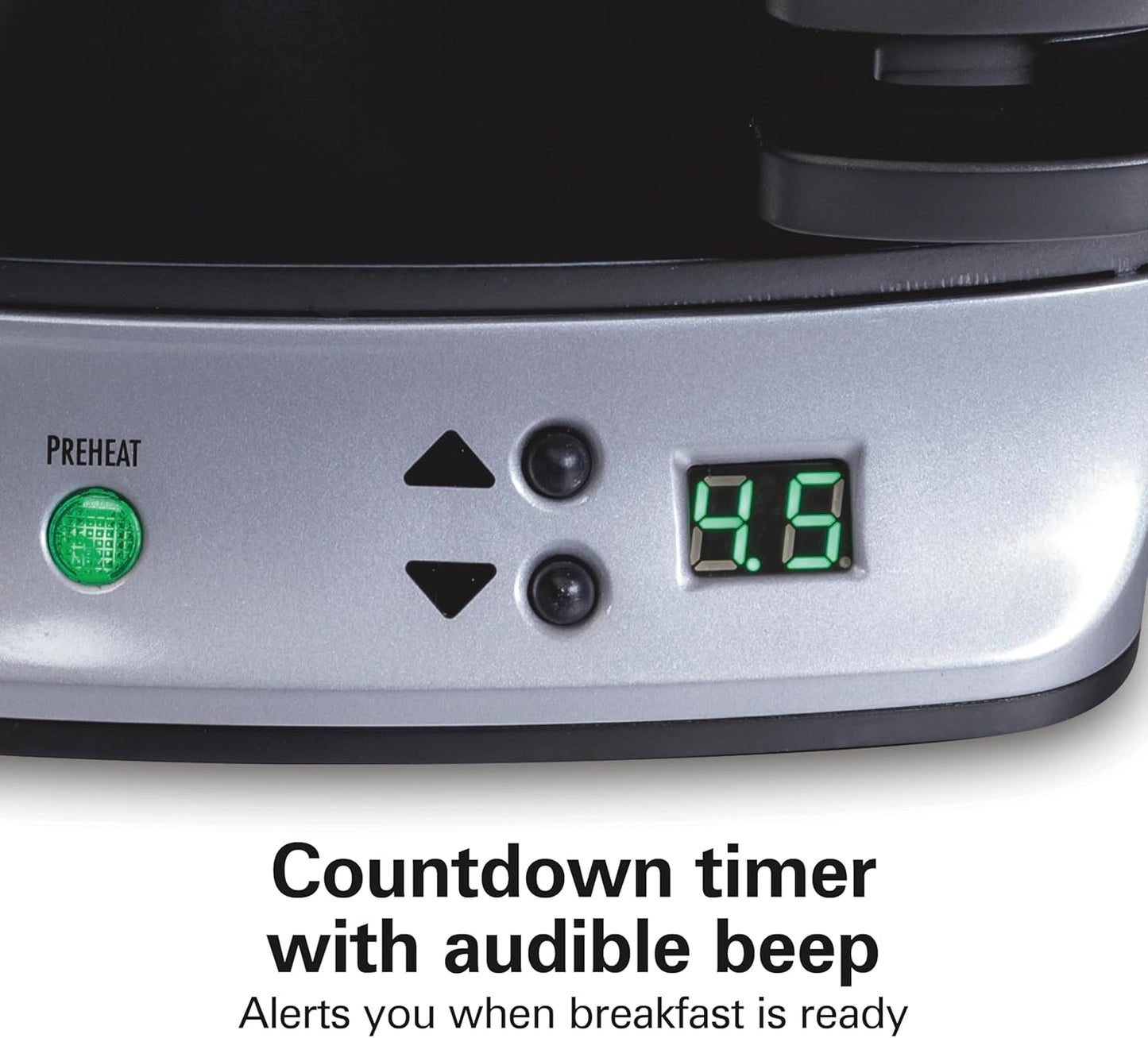 Hamilton Beach Dual Breakfast Sandwich Maker with Egg Cooker Rings & Timer Perfect for English Muffins, Croissants, Mini Waffles | Customizable & Fast |PFAS-Free | Silver | 25490MNA
