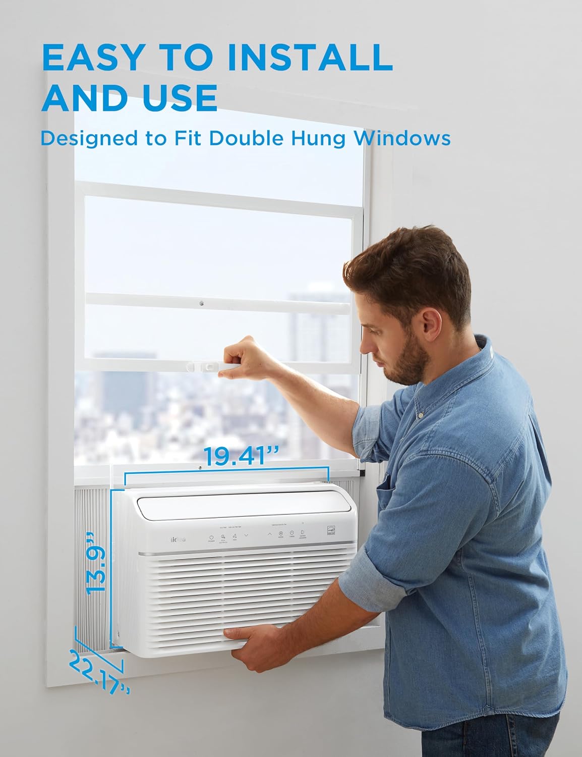 Midea 12,000 BTU Window Air Conditioner with Heat, 550 Sq Ft Smart Inverter Control, Energy Star Rated, Quiet Operation, Electronic Control, Remote, Heat and Dehumidifier Function
