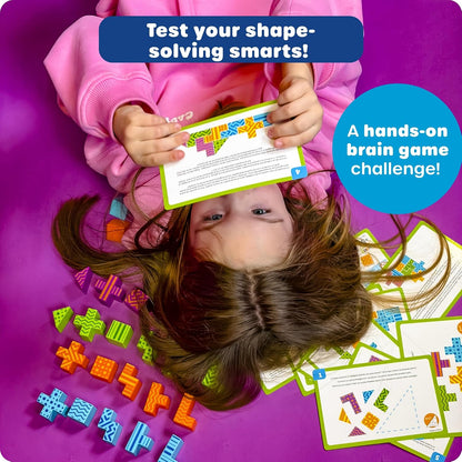 Learning Resources STEM Explorers Brainometry Brain Games, 34-Piece STEM Brain Teaser Puzzle with 10 Challenge Cards, Pattern Matching Logic Game for Kids Ages 5+, Screen-Free Learning Toy