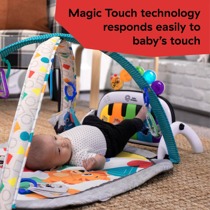 Baby Einstein 4-in-1 Kickin' Tunes Music & Language Play Gym, Piano Tummy Time Activity Mat with Lights, Music & Sensory Toys for Babies, 0–36 Months