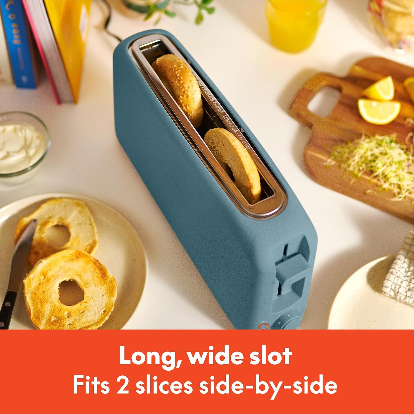 BELLA 2-Slice Slim Toaster Long Slot Extra Wide, Surf