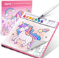 JoyCat Paint with Water Coloring Book for Toddlers, Magical Pony 3-in-1 Watercolor Activity Book with Brush & Paint, 20 Pages, Mess-Free Preschool Art Toy, Pink