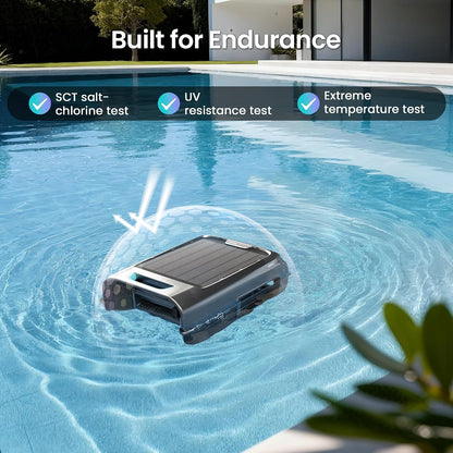 AIPER EcoSurfer S2 Solar Pool Skimmer Robot 24/7 Continuous Cleaning, Gray