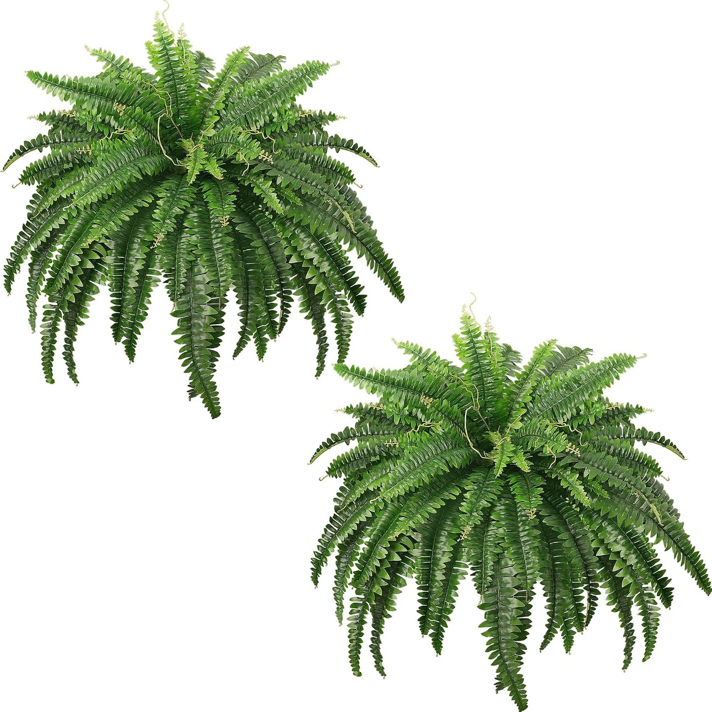 FOREST PRINCE 45" Fake Ferns Artificial Bush Plants for Outdoors, 2-Pack