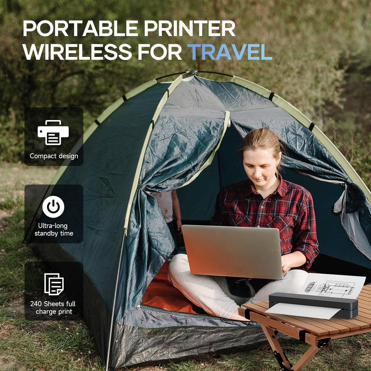 iDPRT MT610 Pro Portable Thermal Printer | Wireless Bluetooth Inkless Printer for US Letter & A4, 300 DPI
