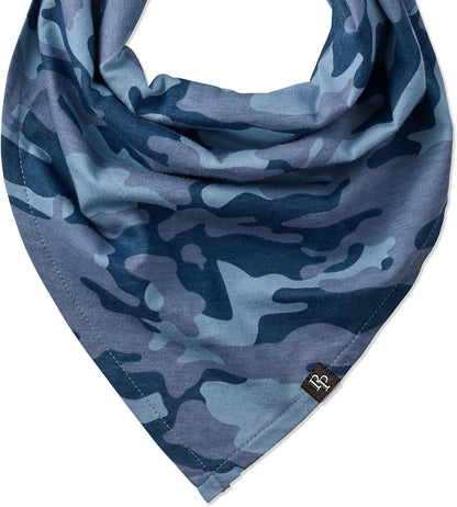Pet Passion Bandit Organic Cotton Dog Bandanas 3-Pack, Navy Camo, Medium/X-Large