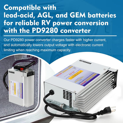 PD9280AV 80Amp RV Inverter Converter Charger, Intelligent Rv Converter/Charger for Lead Acid Battery, Compatible with PD9280AV and PD9200 Series Power Converter/Charger for RV Camper Caravans