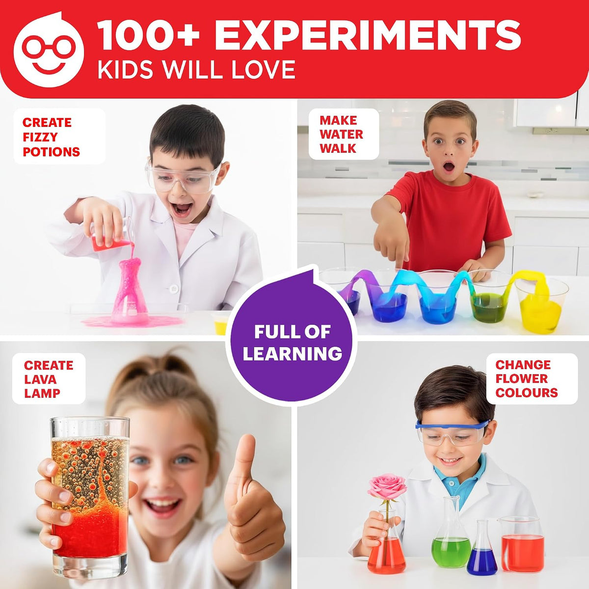 Doctor Jupiter My First Science Experiments Kit for Kids Ages 4+, 100+ STEM Science Experiments, Educational Learning Toy with Step-by-Step Instructions