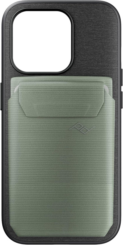 Peak Design Mobile Stand Wallet, Sage, Slim Profile, On-Demand Stand, Weatherproof Nylon Fabric, Connects to Mobile Cases, MagSafe Compatible, for iPhone, Samsung and Google Phones