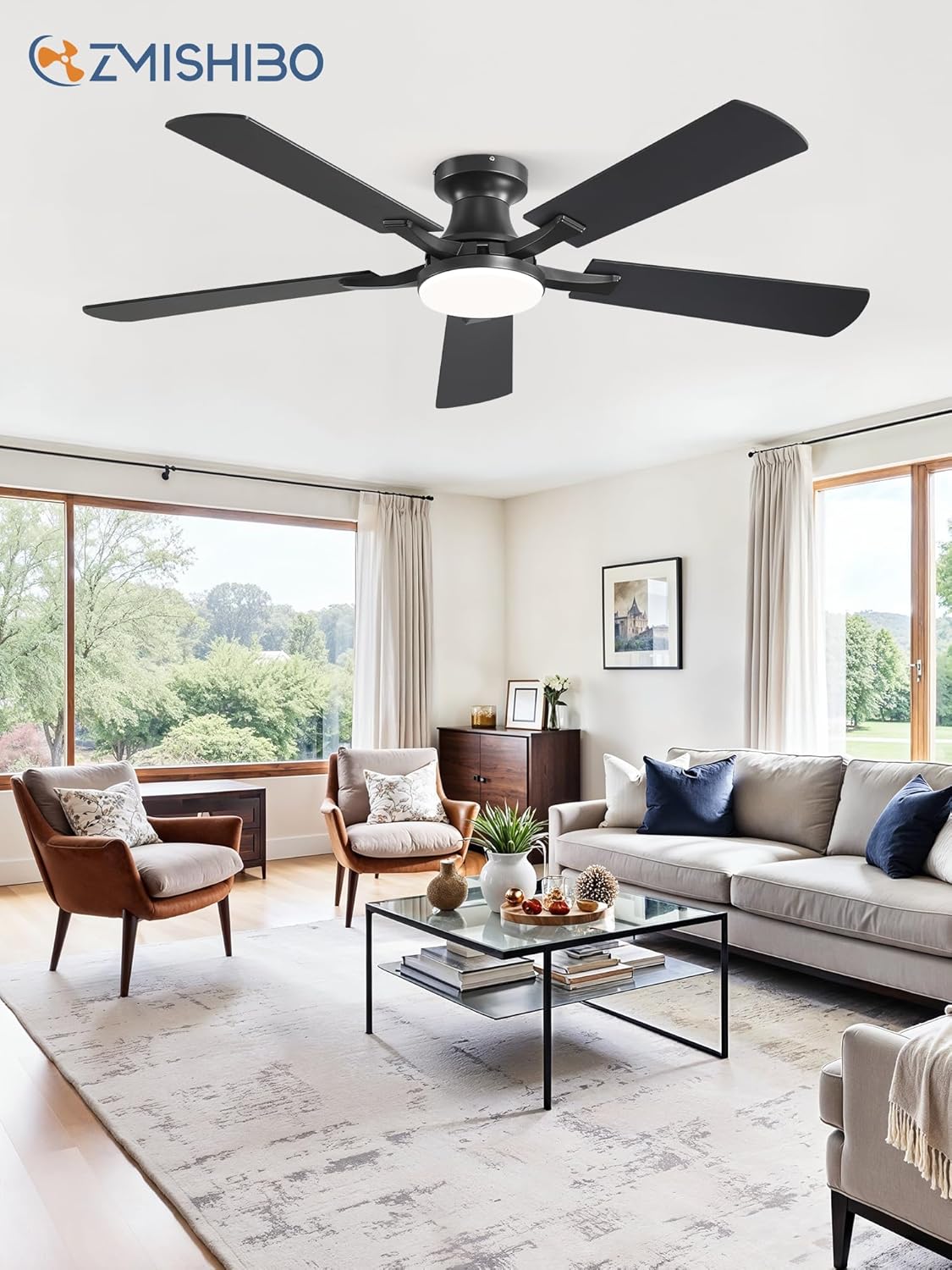 ZMISHIBO 52-Inch Ceiling Fan with Light