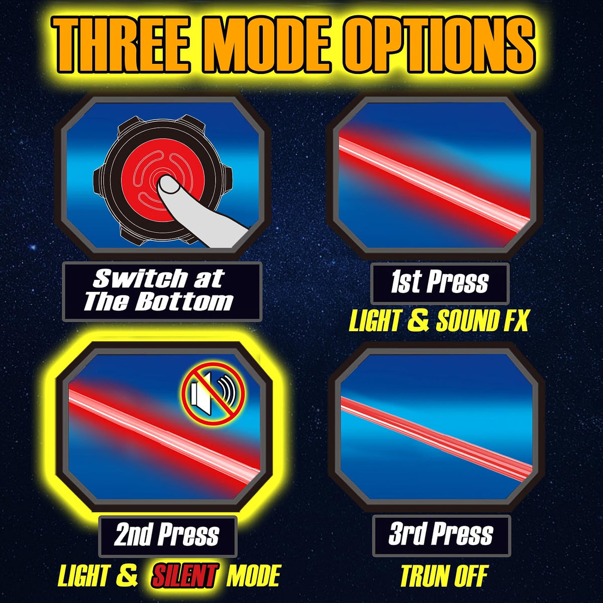 Cawiew 4-Pack Light Up Swords with FX Sound, Retractable LED Toy Swords with Motion-Sensitive Sound Effects, 4 Colors for Kids & Adults, Battery Powered