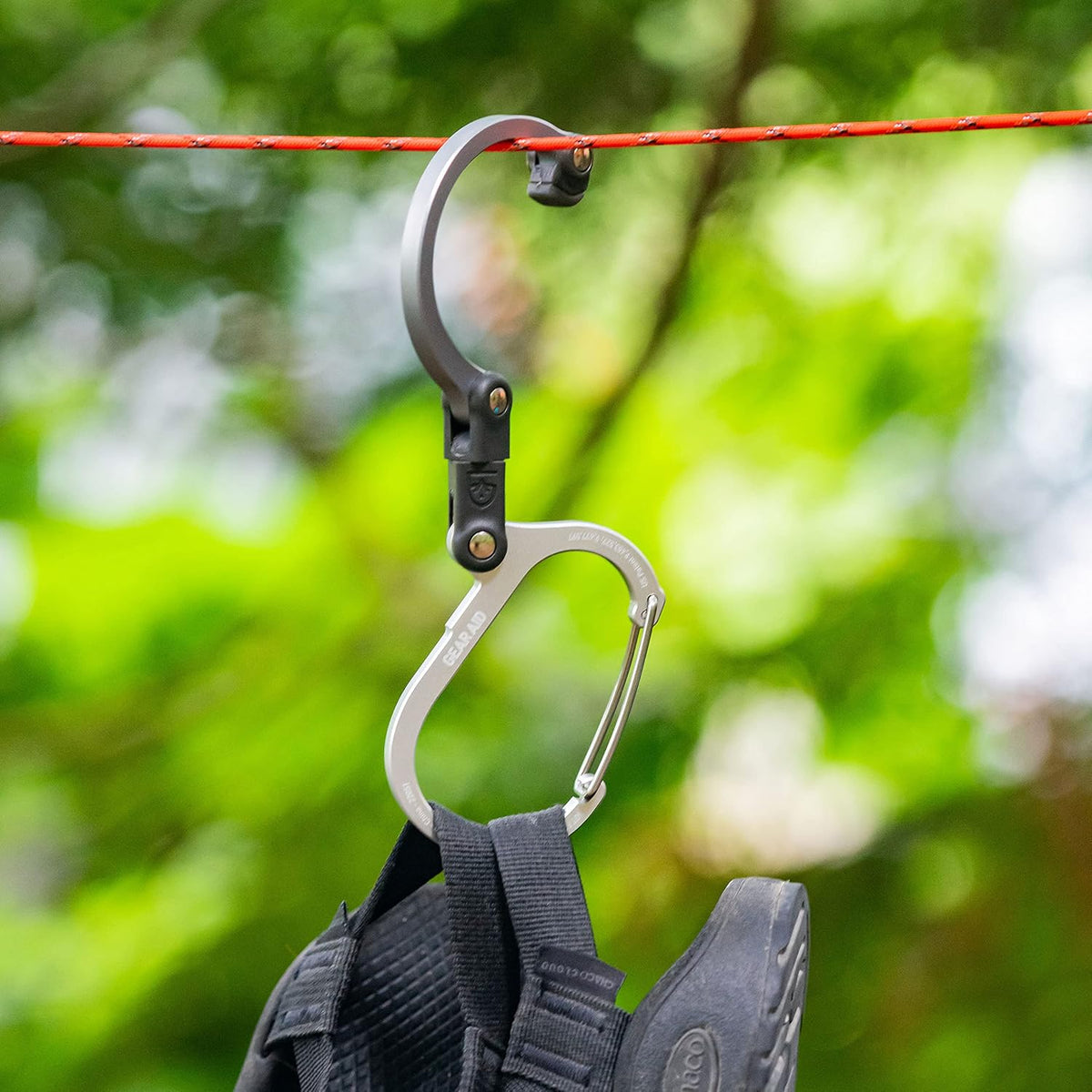 GEAR AID HEROCLIP Medium Carabiner Gear Clip & Hook for Camping & Travel Rotating gear clip and hook keeps backpacks, camping gear, water bottles and travel bags off the ground and within reach.