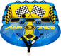 KMJETNIVY Towable Tube for Boating, 1–3 Person Inflatable Boat Tube with 510 lb Capacity, Heavy-Duty 840D Nylon Cover, EVA Foam Handles, Front & Rear Tow Points, Multicolor Blue