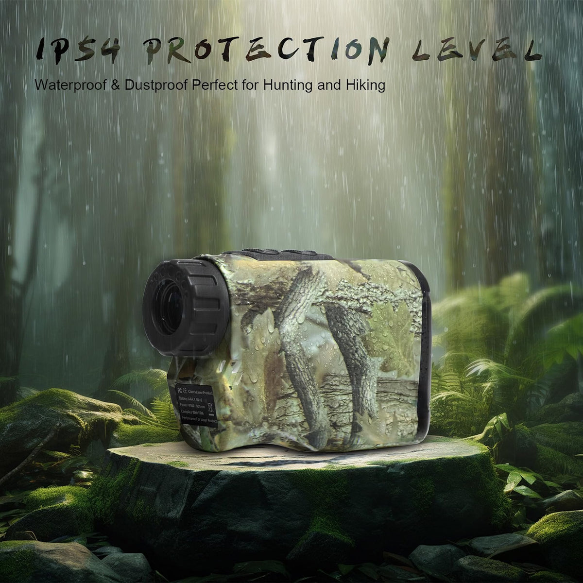 PEAKPULSE Hunting Range Finder 1400 Yards, 6X Laser Rangefinder with Angle, Horizontal & Vertical Measurement, IP54 Water Resistant, LC1200A-GR