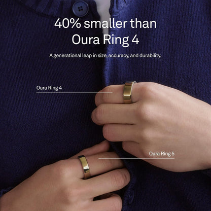 OURA Ring 5 Smart Ring | Silver Size 10, Fitness & Sleep Tracker, Health Monitoring & AI Advisor