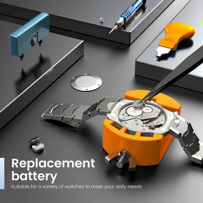 JOREST Watch Repair Kit for Battery Replacement, Link Removal & Strap Resizing, Watch Back Opener, Spring Bar Tool, Screwdriver & Case Holder Set