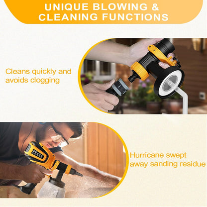 VONFORN Paint Sprayer, 700W Spray Paint Gun with 4 Nozzles & 3 Patterns with Cleaning & Blowing Joints, Easy to Clean, for Furniture, Cabinets, Fence, Walls, Door, Garden Chairs etc. Yellow