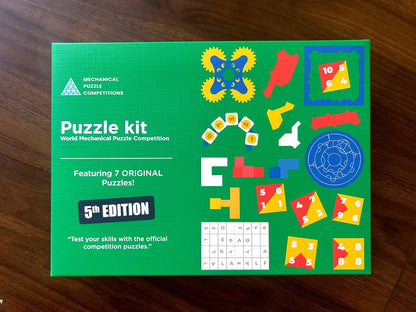 Mechanical Puzzle Box, 2025 World Mechanical Puzzle Championship 5th Edition Official Collector Replica, 7-Puzzle Competition & Training Set with Instructions and Solutions