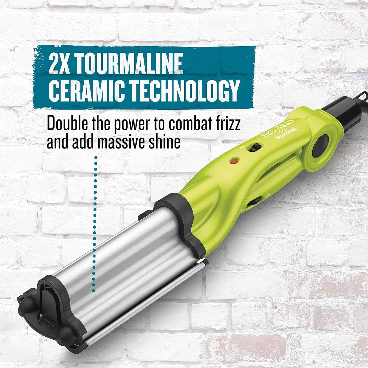 Bed Head Wave Artist Deep Waver | Combat Frizz, Get Long Lasting Results, & Add Massive Shine for Beachy Waves | With Tourmaline Ceramic Technology (Green)
