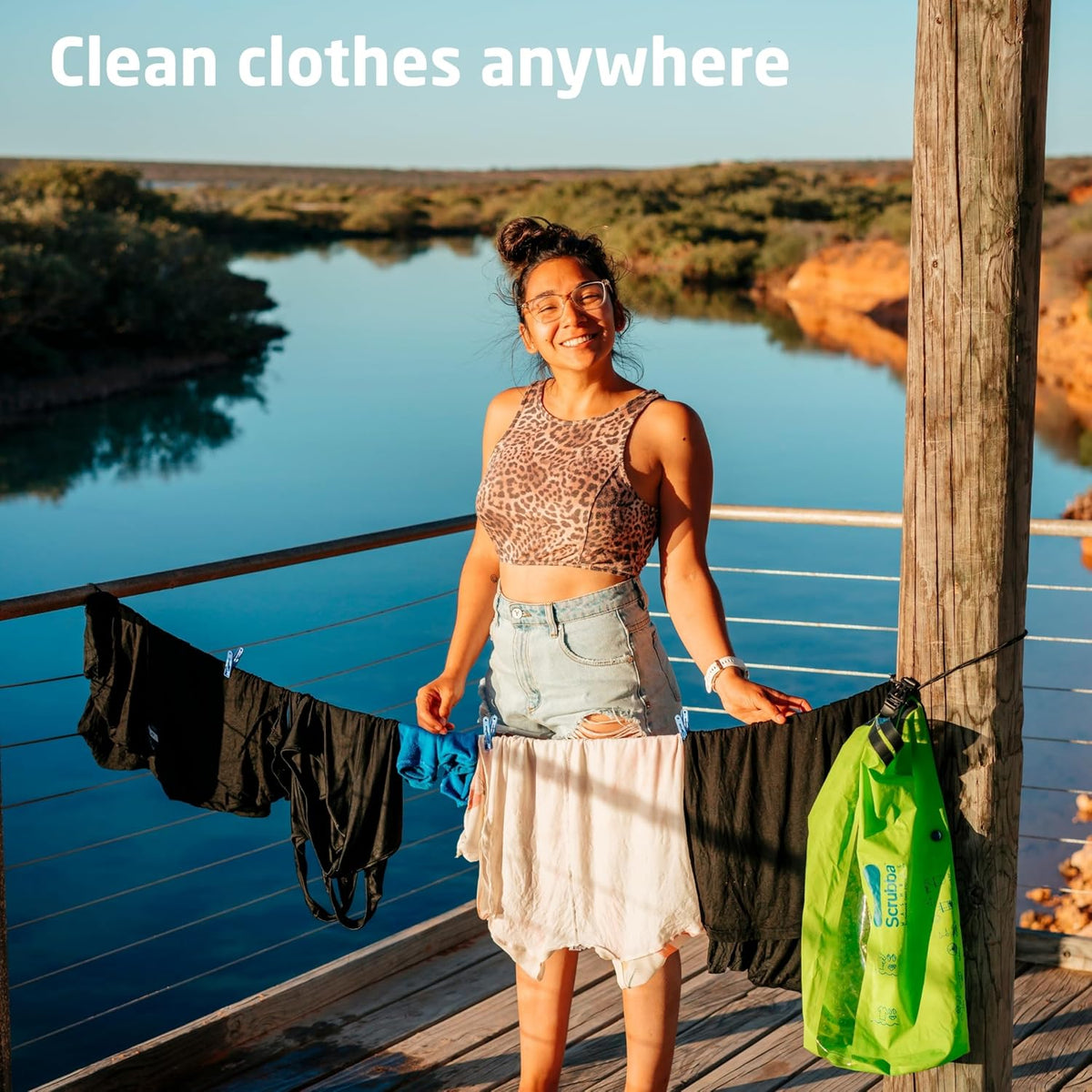 Scrubba Wash Bag Portable Travel Clothes Washer | Patented Washboard-in-a-Bag with Internal Washboard, 5KG Capacity & No Electricity