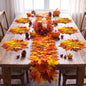 7 Pcs Fall Thanksgiving Maple Leaves Table Runner and Placemats Set 14 x 71'' 3D Multilayer Leaf Table Runner, 15'' Autumn Placemats Set of 6, Washable, for Home Fall Thanksgiving Table Decor