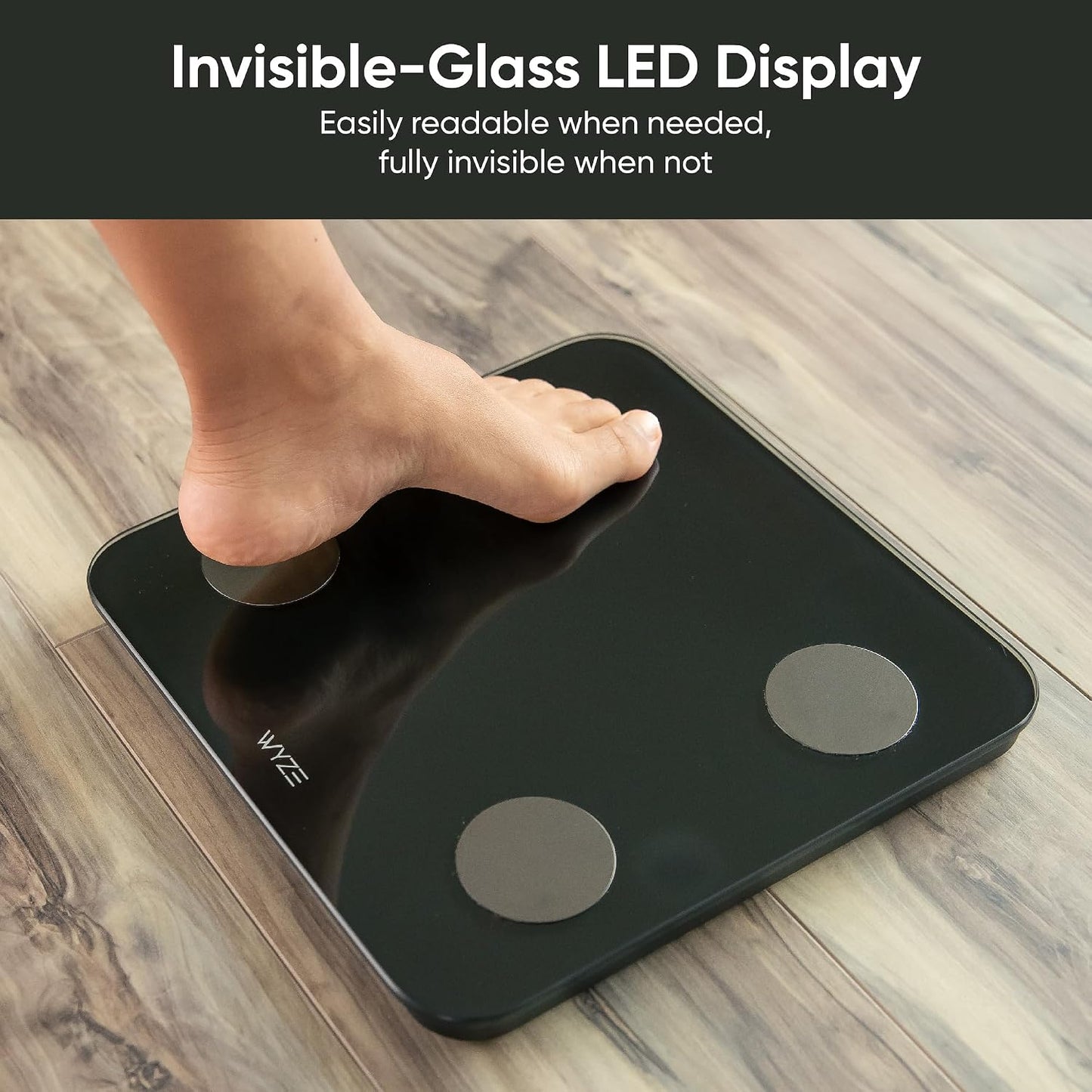 Wyze Scale S Smart Scale for Body Weight & Fat, Bluetooth, 400 lbs, Black