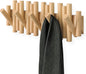 Umbra Picket Coat Rack, Wall Mount 5 Flip-Down Coat Hooks, Natural