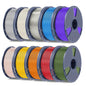 PETG Filament 1.75mm, Ultra Tough, Heat Optimized, Odorless, 10kg(22lbs) SUNLU PETG 3D Printer Filament, BoneWhite+SpaceGrey+Clear+Red+Cyan+Yellow+Orange+Purple+Green+Beige