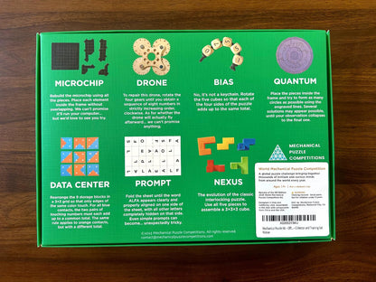 Mechanical Puzzle Box, 2025 World Mechanical Puzzle Championship 5th Edition Official Collector Replica, 7-Puzzle Competition & Training Set with Instructions and Solutions