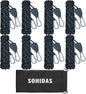 SOHIDAS Reflective Camping Guy Lines with Ratchet Pulley, 13FT Adjustable Tent Rope, 4mm Heavy-Duty Tarp Tie Down Cords with Auto-Lock Tensioner, Black