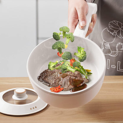 Bear 2L Electric Hot Pot Nonstick Cooker 1000W, White