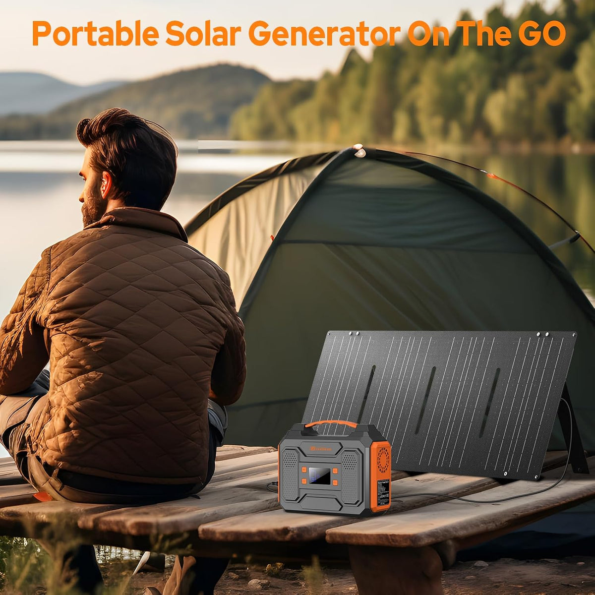 Portable Power Station 300W,110V Solar Generator 280Wh(without Solar Panel) 120V Portable Power Bank with AC Outlet Pure Sine Wave, DC, USB QC3.0, External Battery Power Pack for Camping RV Outdoor Use