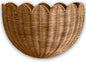 BEBE BASK Scalloped Wicker Wall Basket - The Original - 16 x 10 x 7 In | Handwoven Basket, Scalloped Décor Wall Hanging Baskets, Hanging Wall Basket, Rattan...