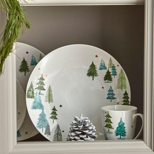 Lenox Balsam Lane Porcelain 12-Piece Christmas Dinnerware Set for 4 ceramic, dishwasher safe, microwave safe | plates and bowls sets for kitchen and dining | 10.5 inch plate