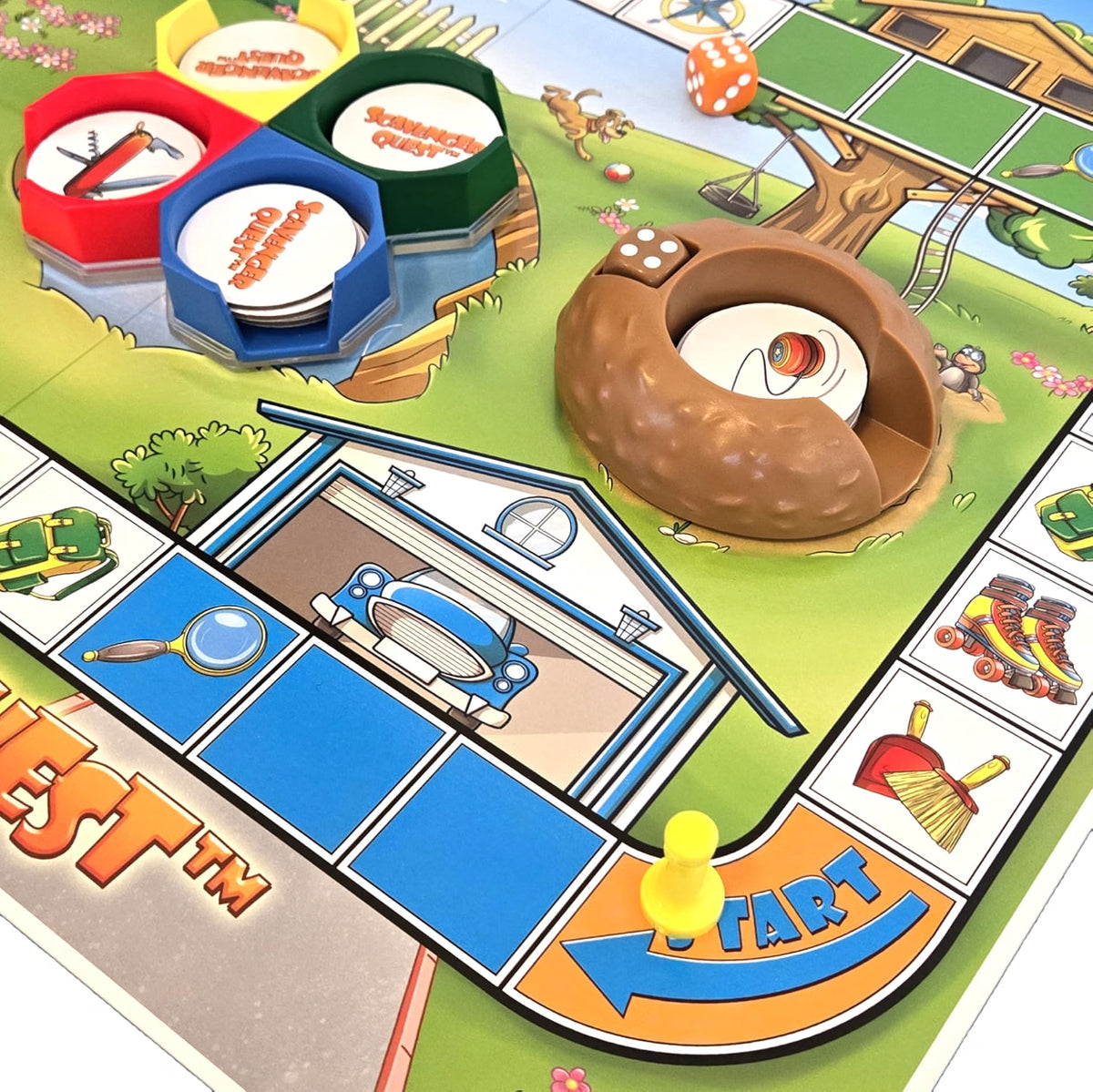PlayQuest Scavenger Quest Board Game, Outdoor Seek-and-Find Family Game for Kids & Adults, 2-4 Players, Ages 5+, Educational Strategy & Adventure Game, 20-Minute Gameplay