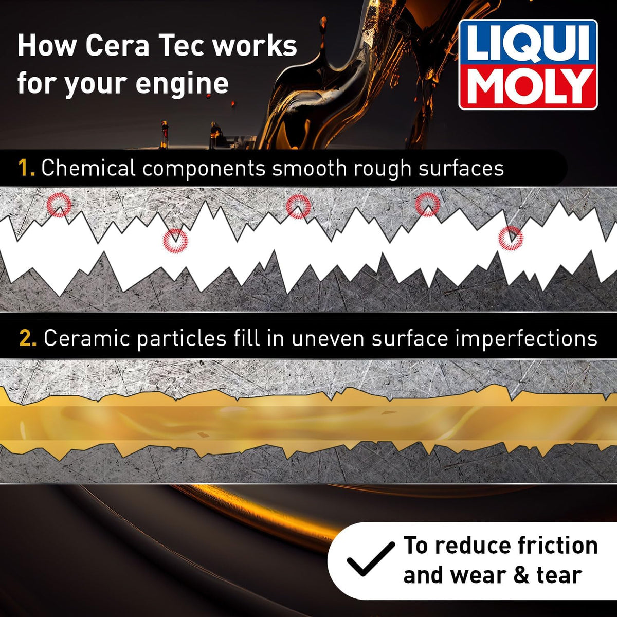 LIQUI MOLY Cera Tec 20002 Ceramic Wear Protection Oil Additive, 300 ml, Anti-Friction Treatment for Petrol & Diesel Engines, Compatible with Motor Oils