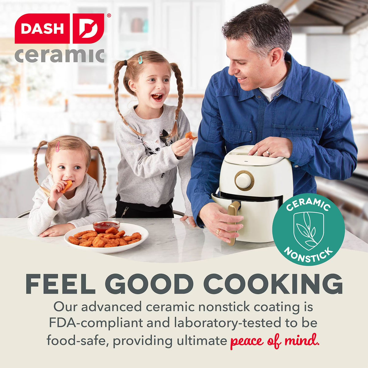 Dash Ceramic Tasti-Crisp Express Air Fryer, 2.6 Qt., Assorted Colors