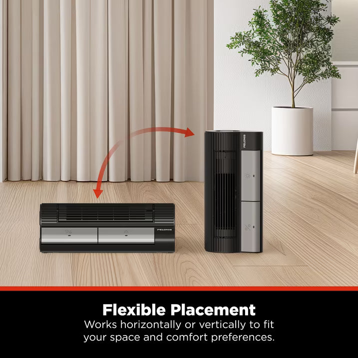 Pelonis 13" Under-Desk Flex Ceramic Space Heater, 1200W/700W Foot Pedal Controlled Heater with Adjustable Thermostat, Tip-Over & Overheat Protection, Compact Indoor Heater