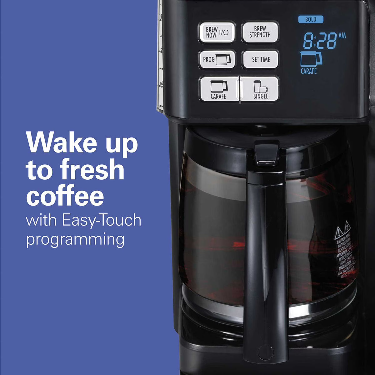 Hamilton Beach FlexBrew Trio Coffee Maker, 2-Way Single Serve & 12-Cup Coffee Maker with K-Cup Pod & Ground Coffee Compatibility, Programmable Brew Strength
