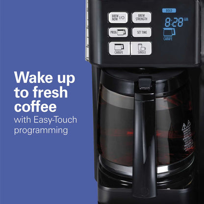 Hamilton Beach FlexBrew Trio Coffee Maker, 2-Way Single Serve & 12-Cup Coffee Maker with K-Cup Pod & Ground Coffee Compatibility, Programmable Brew Strength