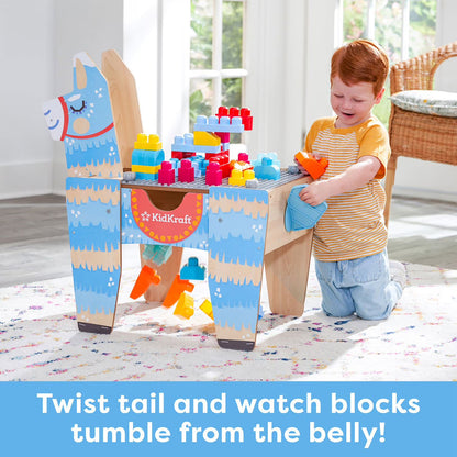 KidKraft Llama Pinata Building Bricks Table with 50 Blocks