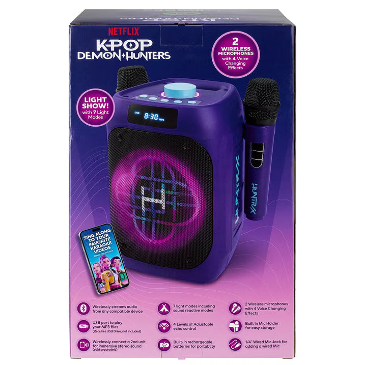 KPop Demon Hunters Bluetooth Karaoke Machine with Microphones