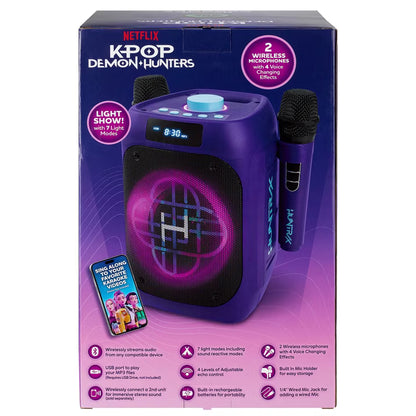 KPop Demon Hunters Bluetooth Karaoke Machine with Microphones