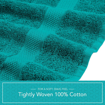Pleasant Home Bath Towels Set of 6 (24” x 50”) 100% Cotton, Teal
