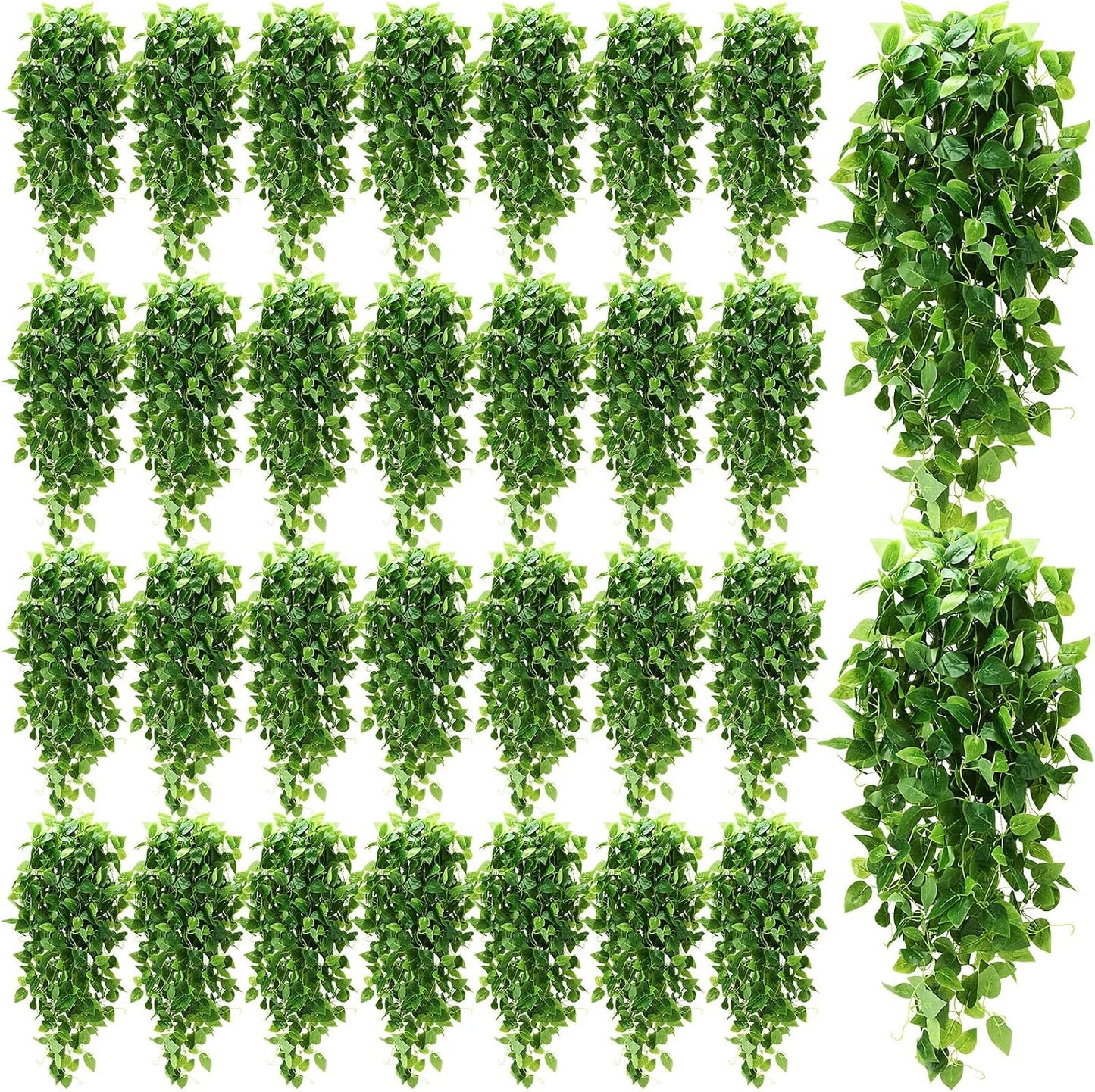 XunYee 36 Pcs Artificial Hanging Plants 3.6FT Fake Hanging Plants for Living Room, Fake Ivy Vine Plastic Faux Hanging Plants for Wall House Room Garden Wedding Garland Indoor Outdoor Decor, No Baskets